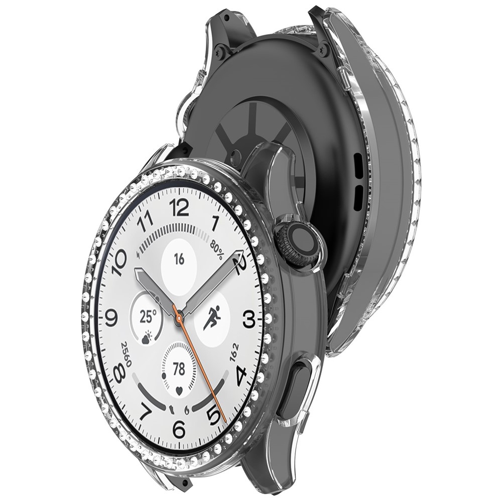 Decory plastové nasadzovacie puzdro s kamienkami na Xiaomi Watch S5 - priehľadné
