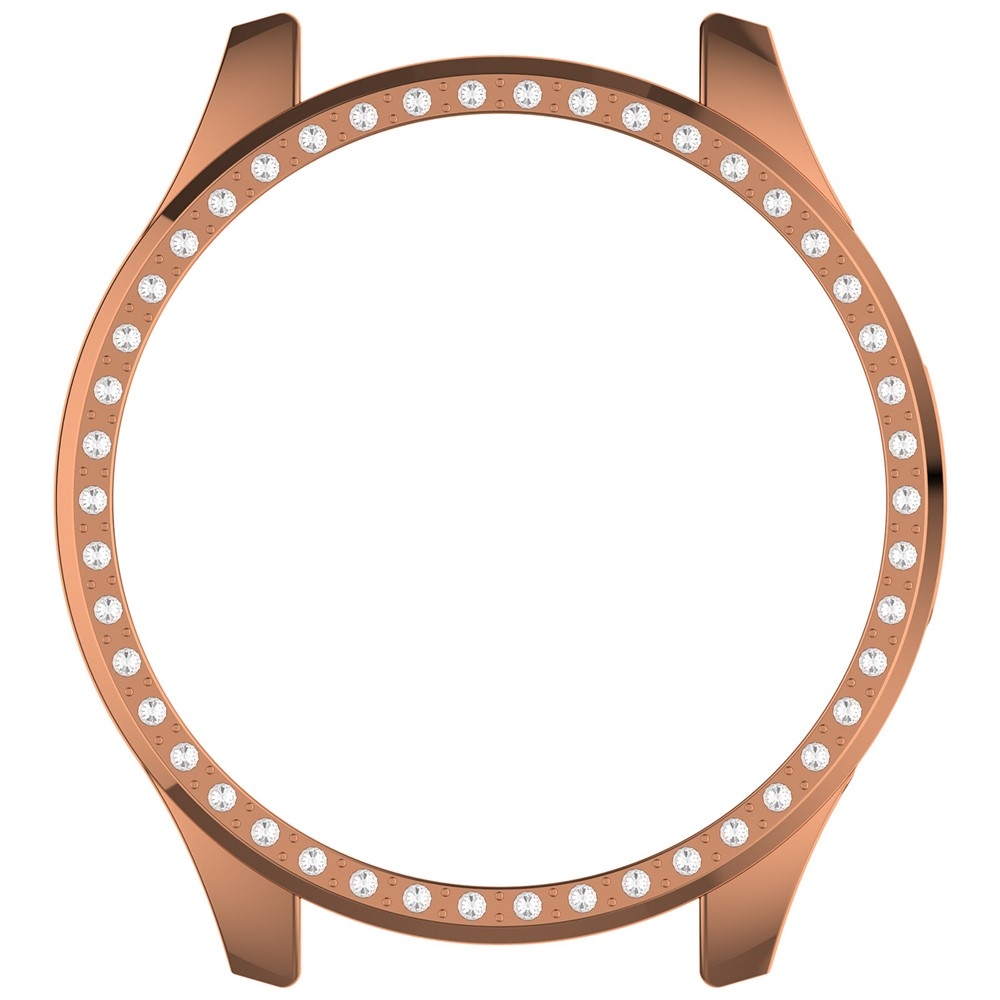 Decory plastové nasadzovacie puzdro s kamienkami na Xiaomi Watch S5 - ružovozlaté