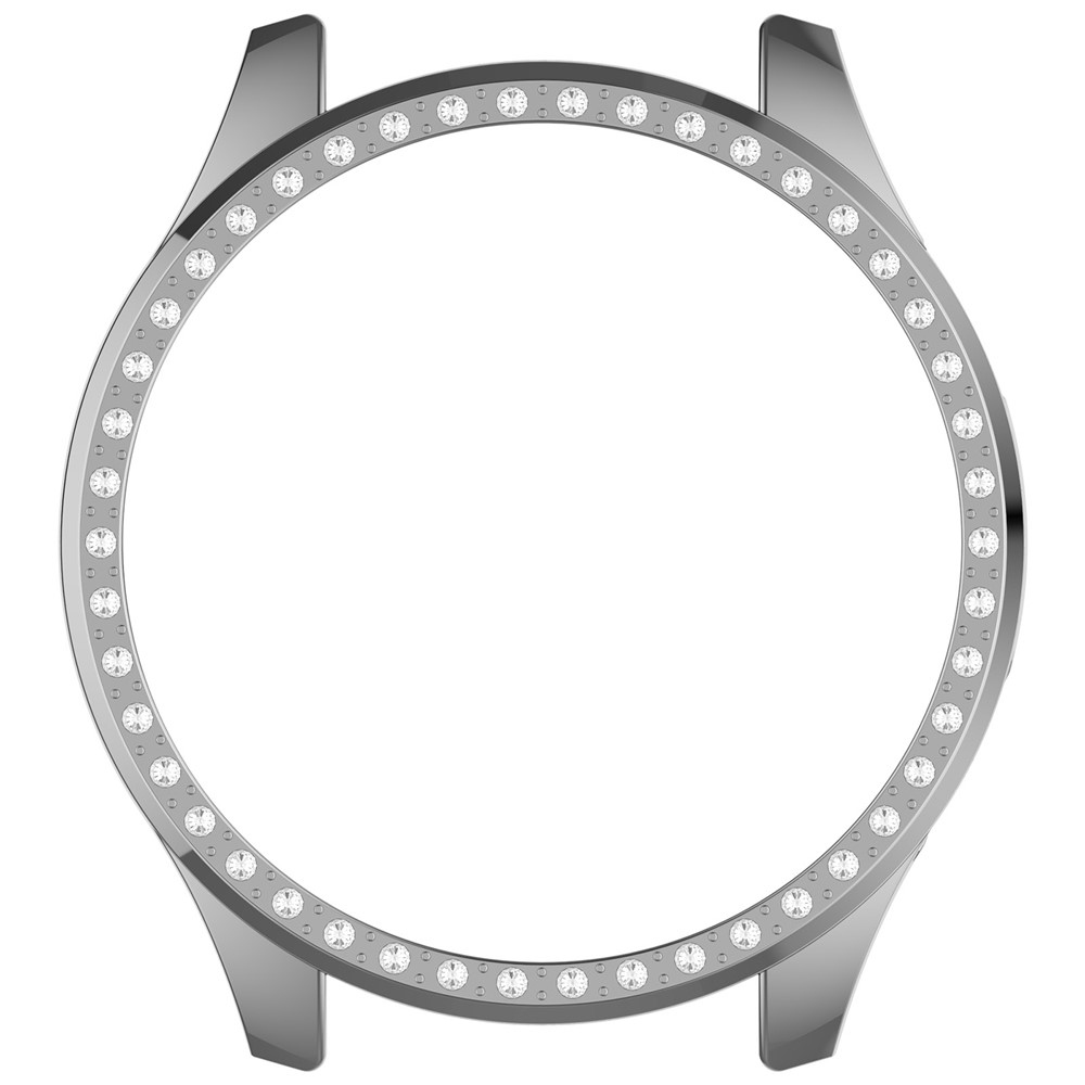 Decory plastové nasadzovacie puzdro s kamienkami na Xiaomi Watch S5 - strieborné
