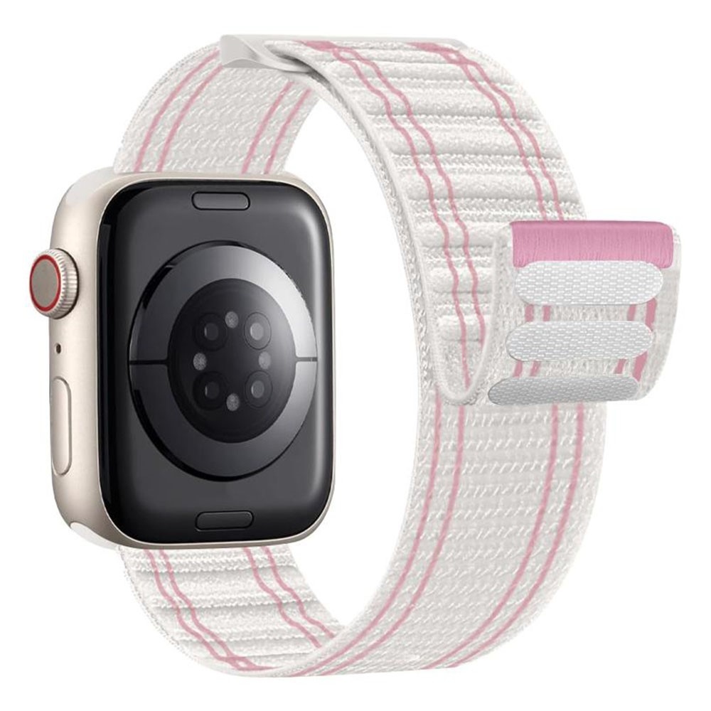 Delta nylonový remienok na Apple Watch 12/11/10 42mm/9/8/7 41mm - béžový/ružový