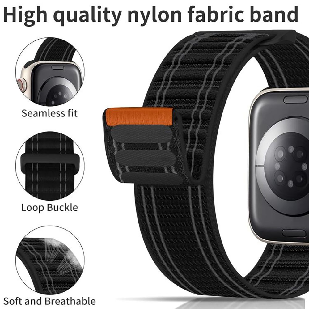 Delta nylonový remienok na Apple Watch 12/11/10 42mm/9/8/7 41mm - čierny