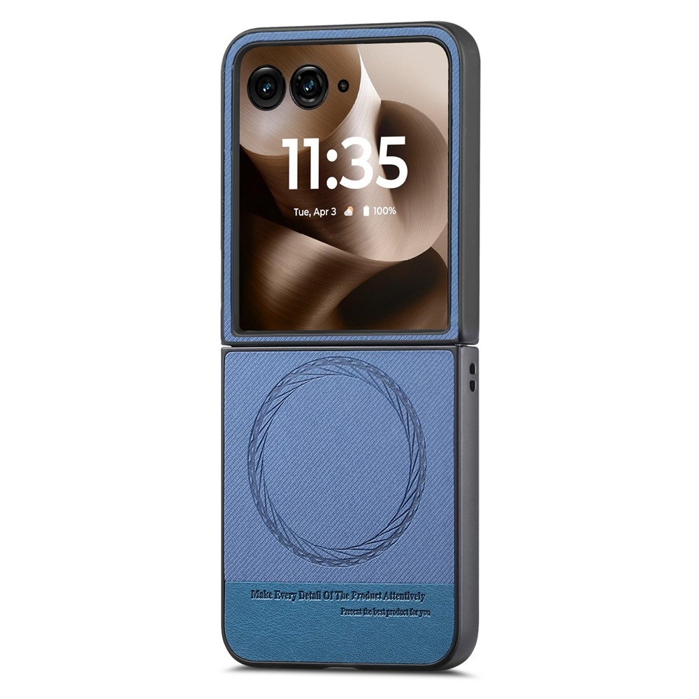 Denim plastový kryt s umelou kožou a MagSafe na Motorola Razr 60 Ultra 5G - modrý