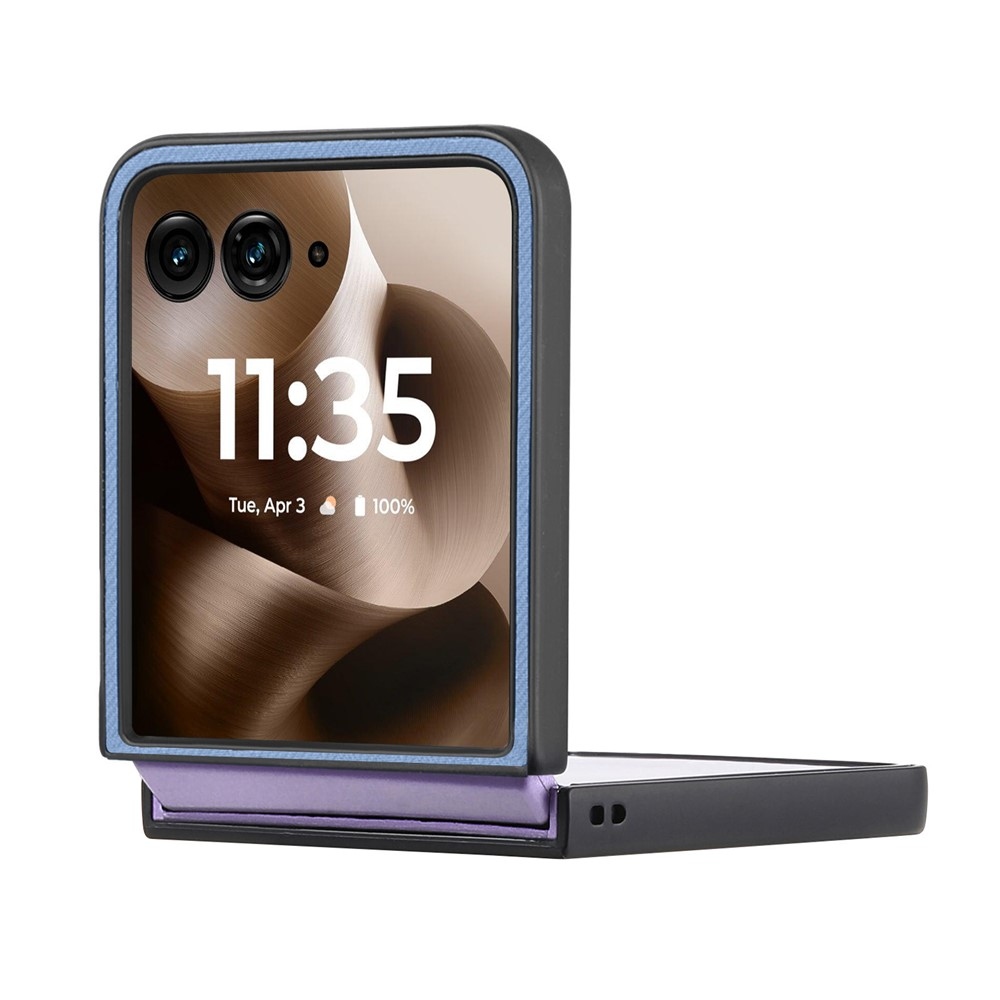 Denim plastový kryt s umelou kožou a MagSafe na Motorola Razr 60 Ultra 5G - modrý