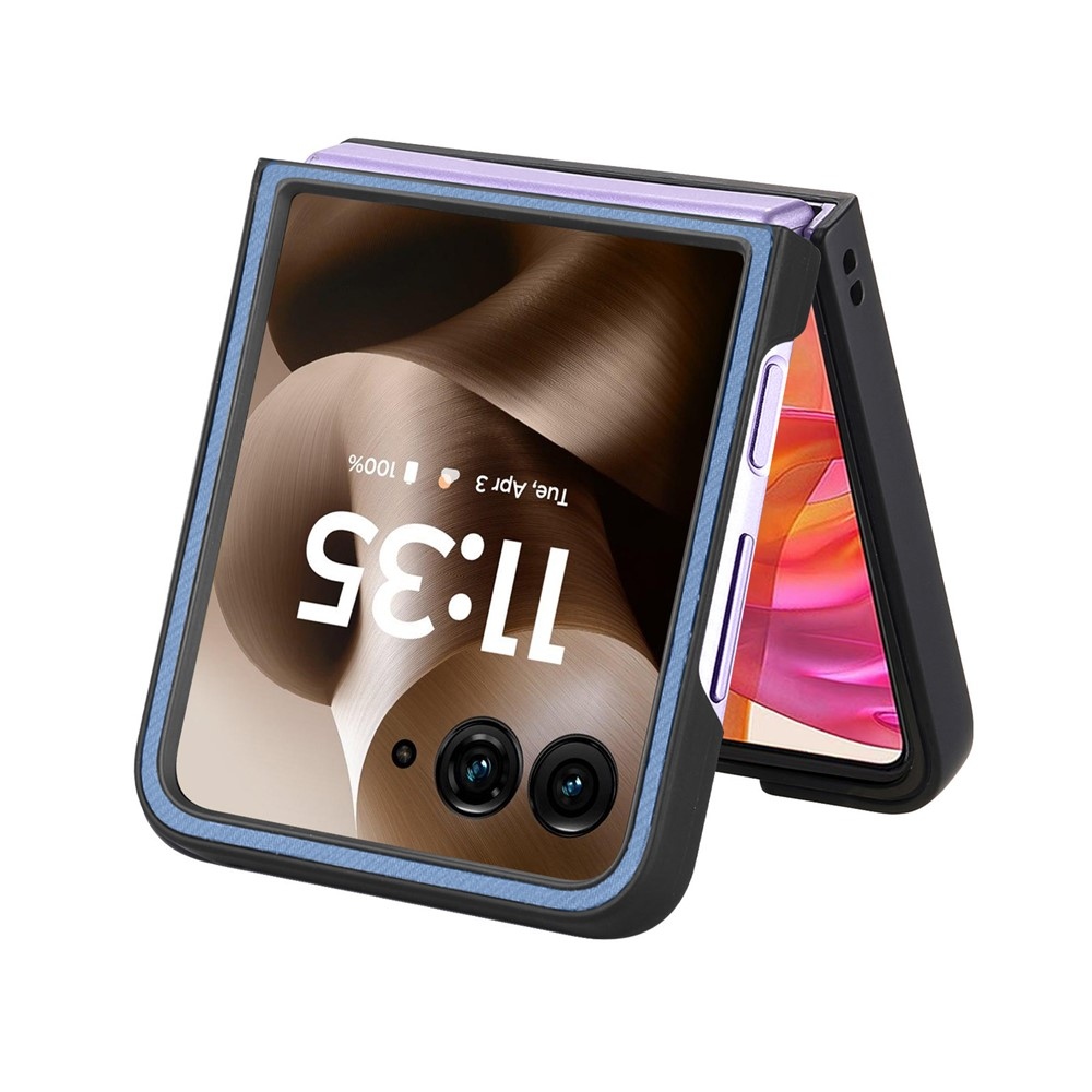 Denim plastový kryt s umelou kožou a MagSafe na Motorola Razr 60 Ultra 5G - modrý