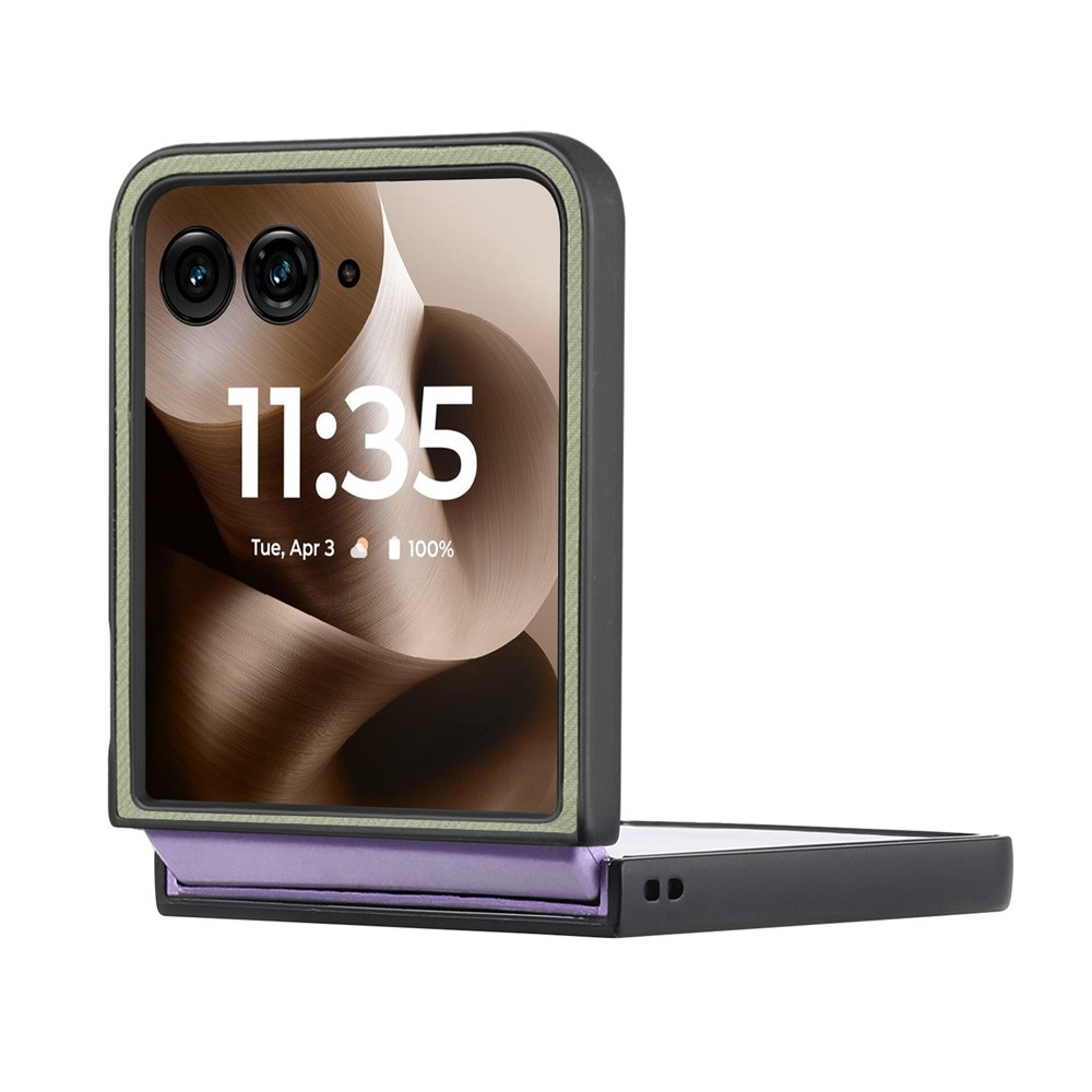 Denim plastový kryt s umelou kožou a MagSafe na Motorola Razr 60 Ultra 5G - zelený