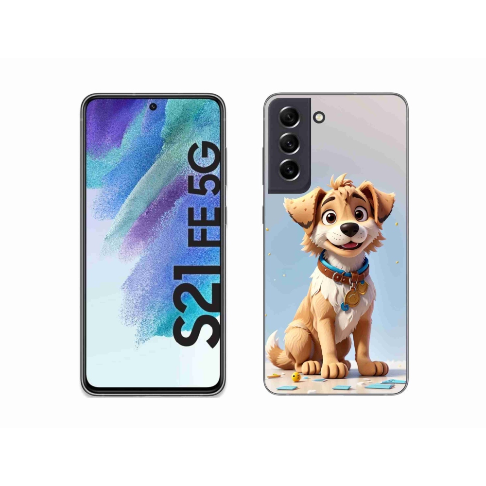 Gélový kryt mmCase na Samsung Galaxy S21 FE 5G - kreslené šteňa