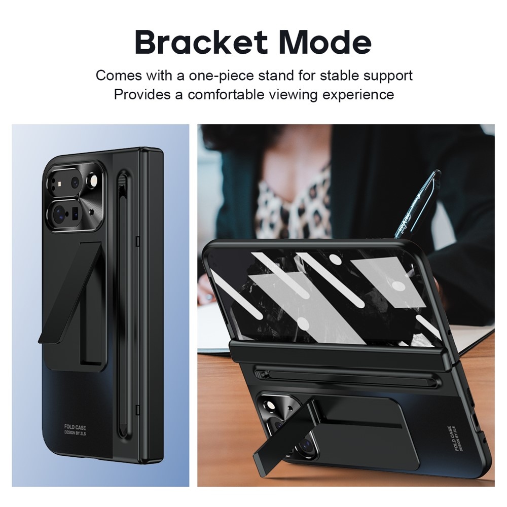 Hinge plastový kryt so stylusom a ochranou displeja na Google Pixel 10 Pro Fold - čierny