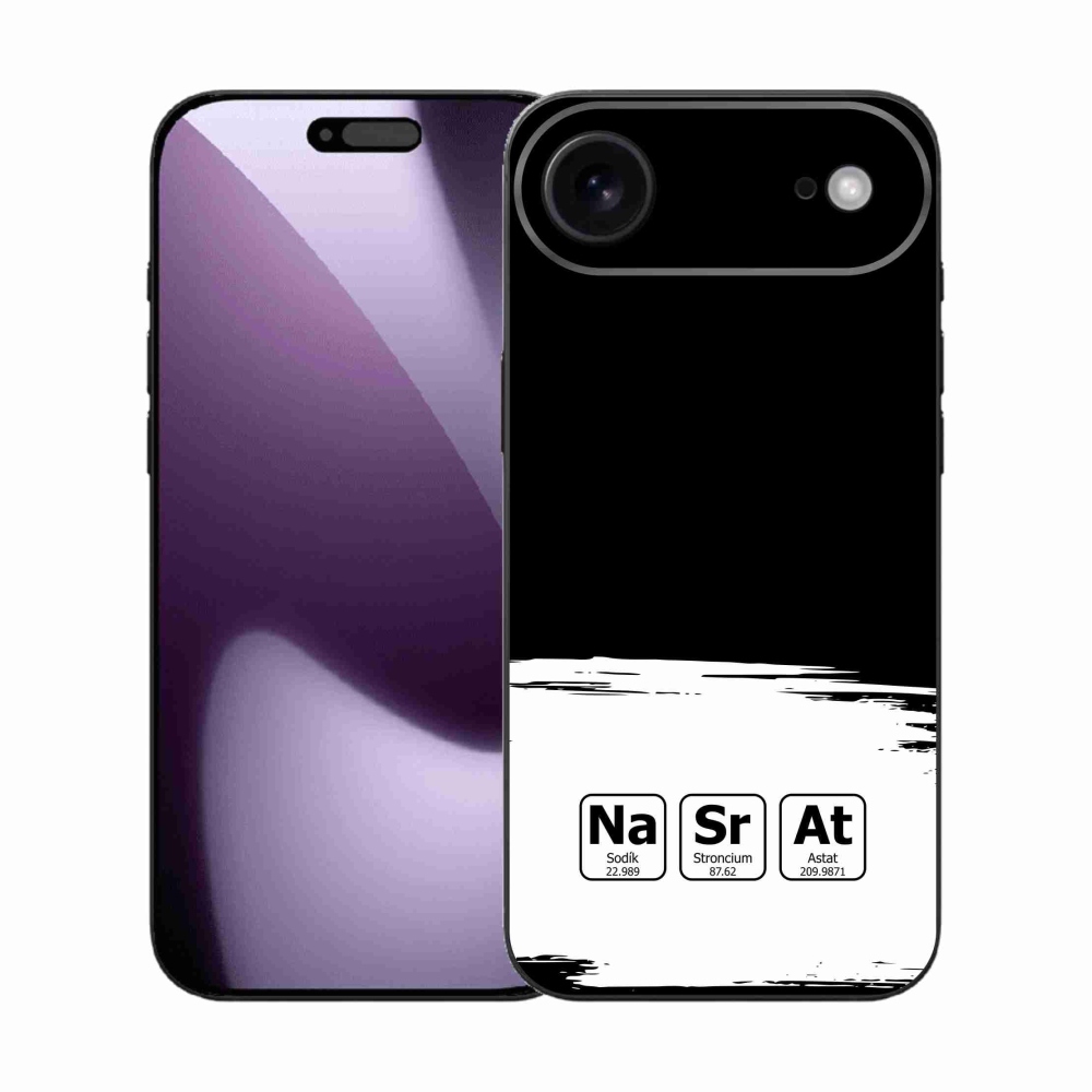 Gélový kryt mmCase na iPhone 17 Air - chemické prvky bieločierne pozadie