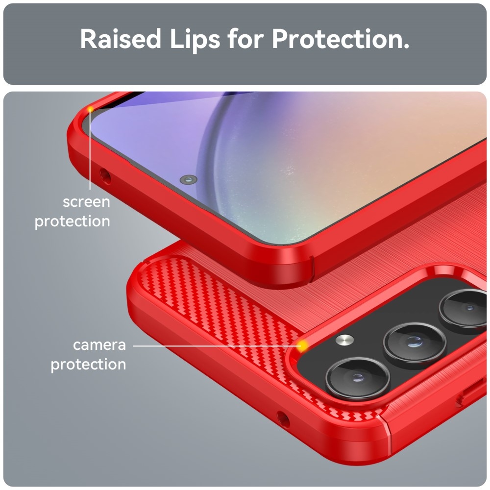Carbon odolný gélový obal Samsung Galaxy A55 5G - červený