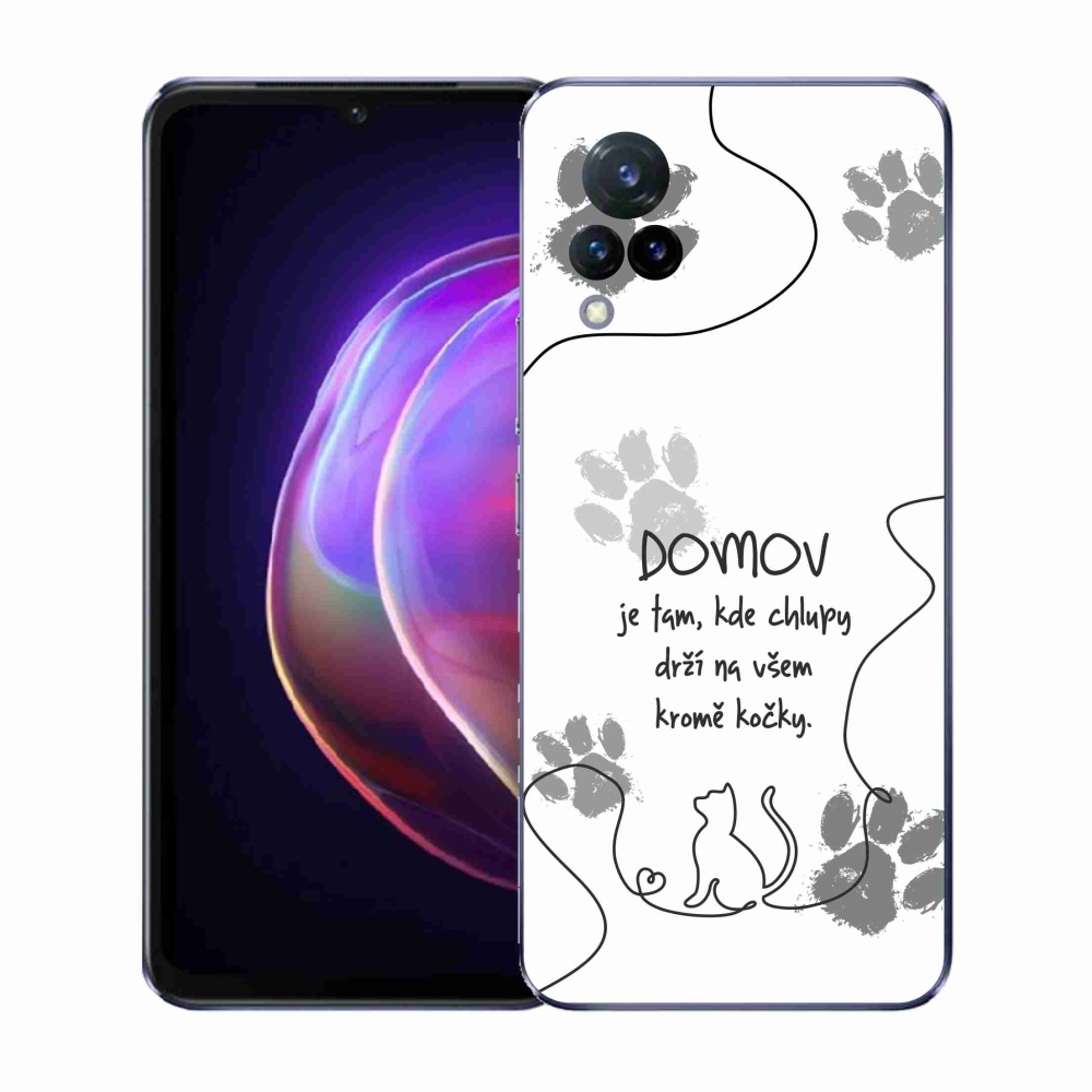 Gélový kryt mmCase na Vivo V21 4G/5G - mačacie motív biele pozadie