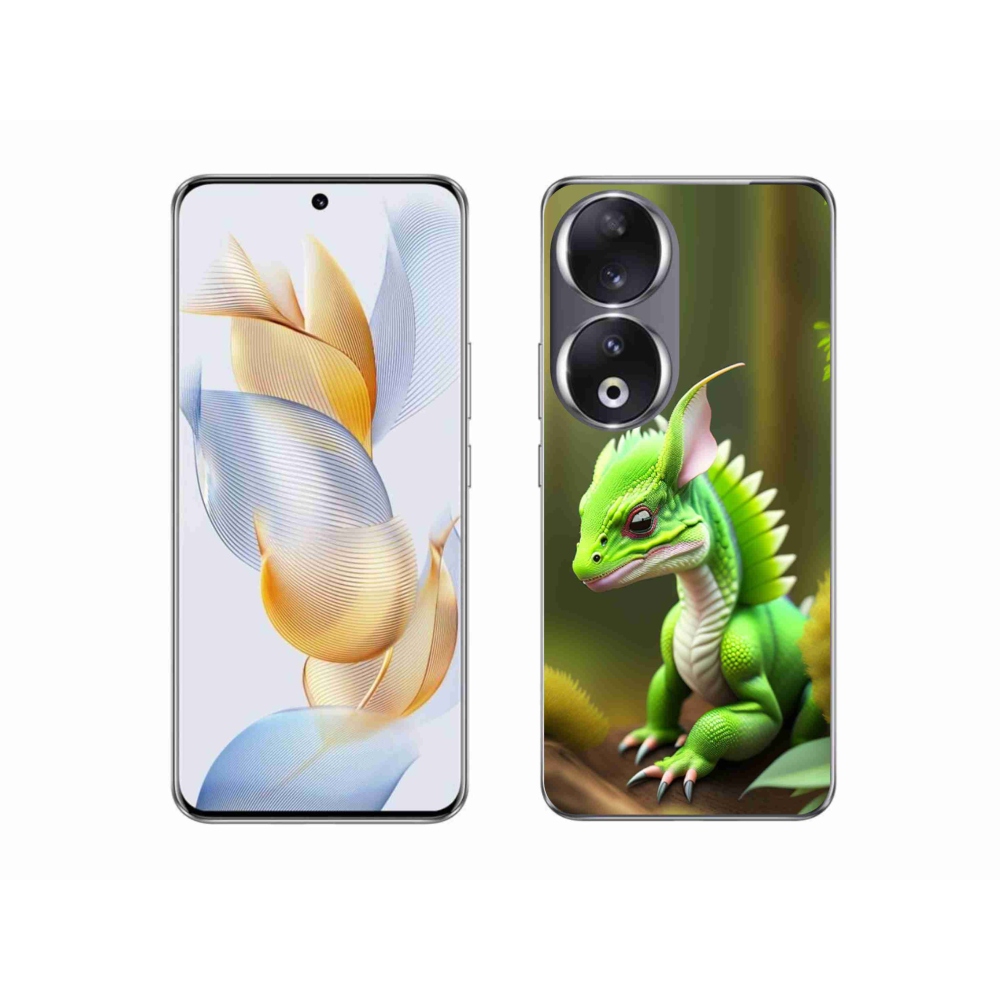 Gélový kryt mmCase na Honor 90 - zelený dráčik