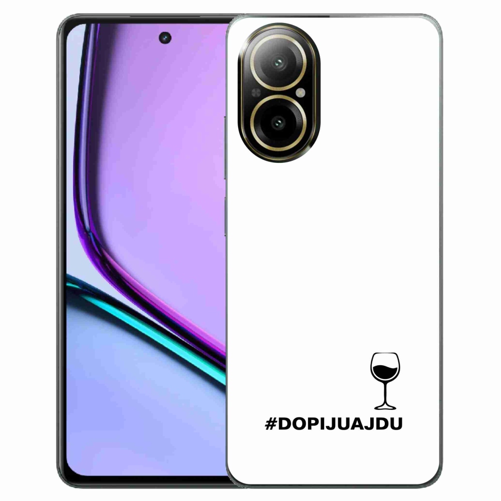 Gélový kryt mmCase na Realme C67 - vínny motív biele pozadie