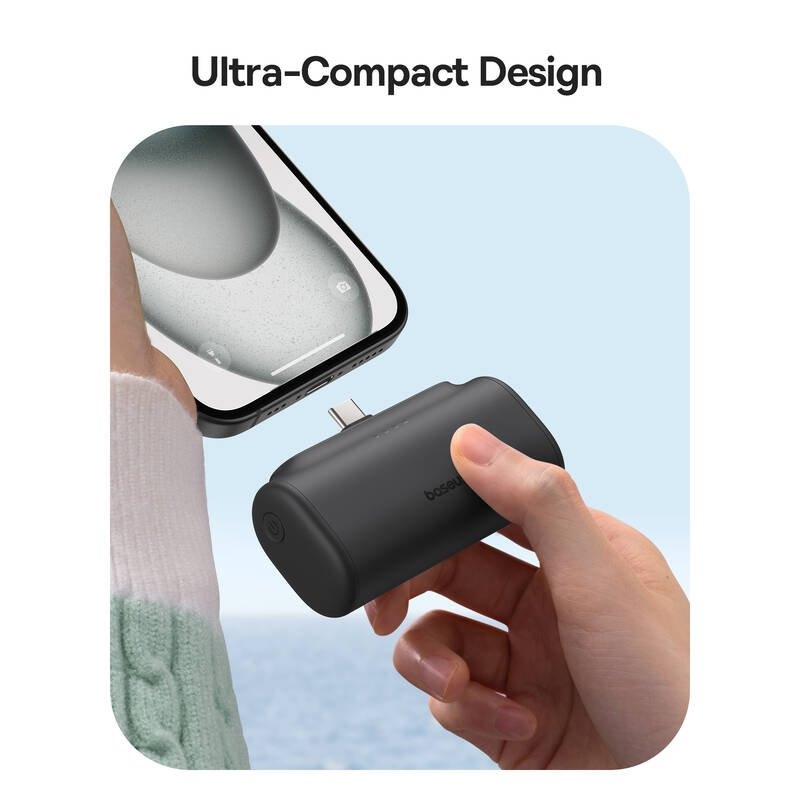 Baseus Compact 20W Fast Charge USB-C Powerbank 5000mAh Cluster Black