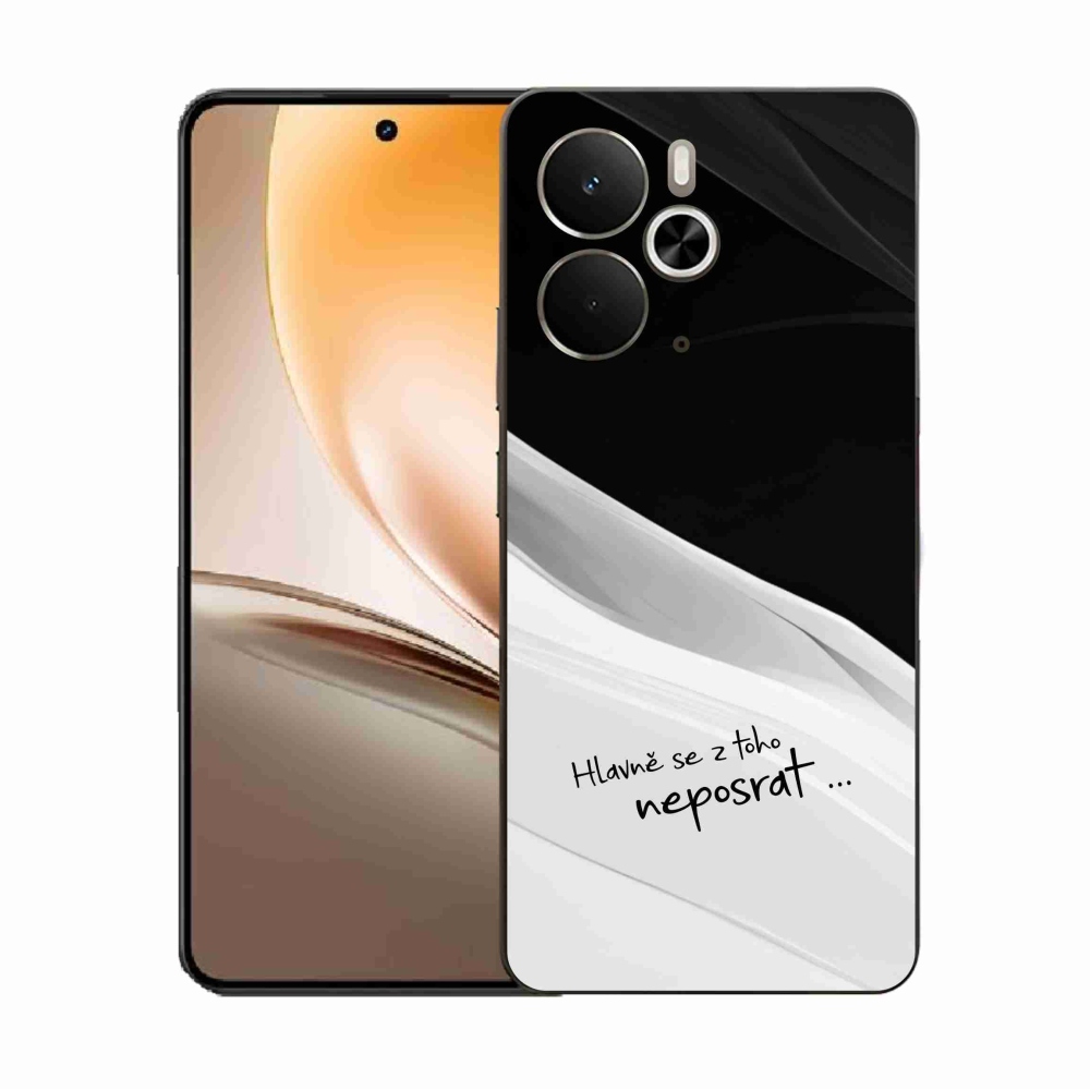 Gélový kryt mmCase na Realme 14 5G - vtipný text 13 bieločierne pozadie