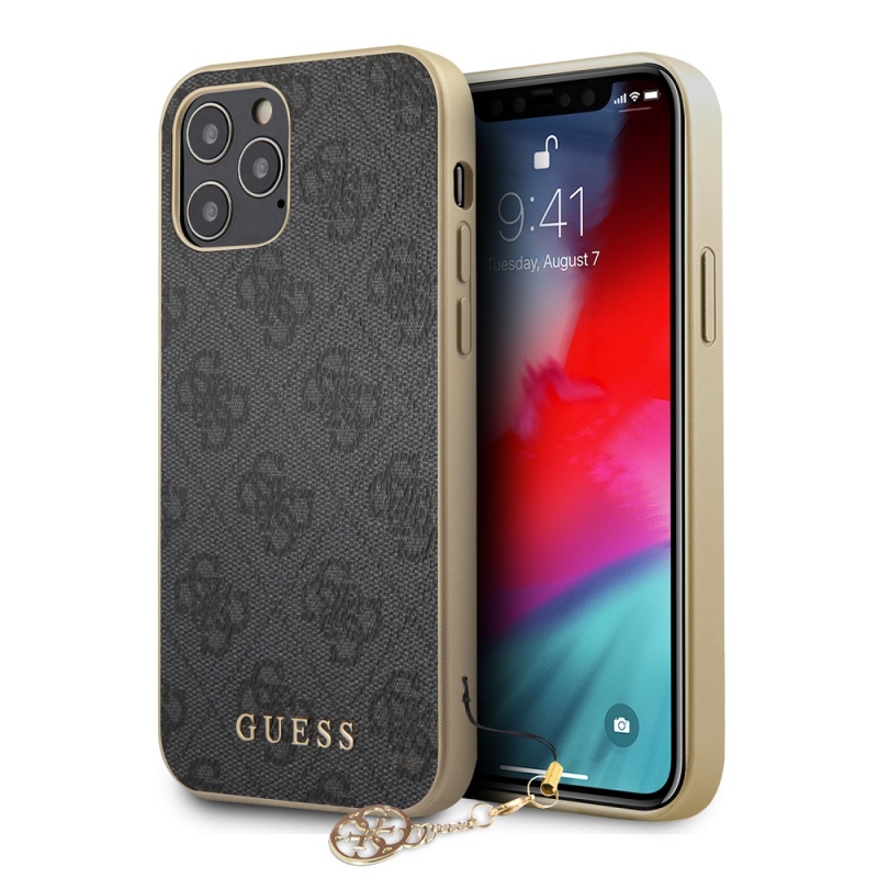 Guess 4G Charms Zadný Kryt pre iPhone 12/12 Pro 6.1 Grey
