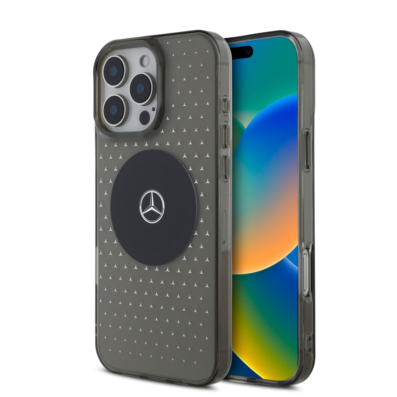 Mercedes PC/TPU Star Pattern MagSafe Zadný Kryt pre iPhone 16 Pro Black