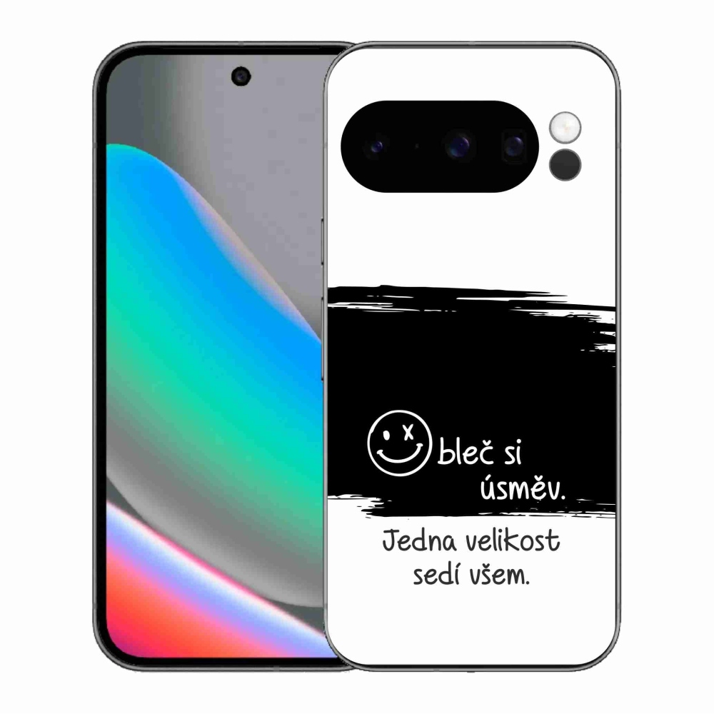 Gélový kryt mmCase na Google Pixel 10 Pro - vtipný text 8 čiernobiele pozadie