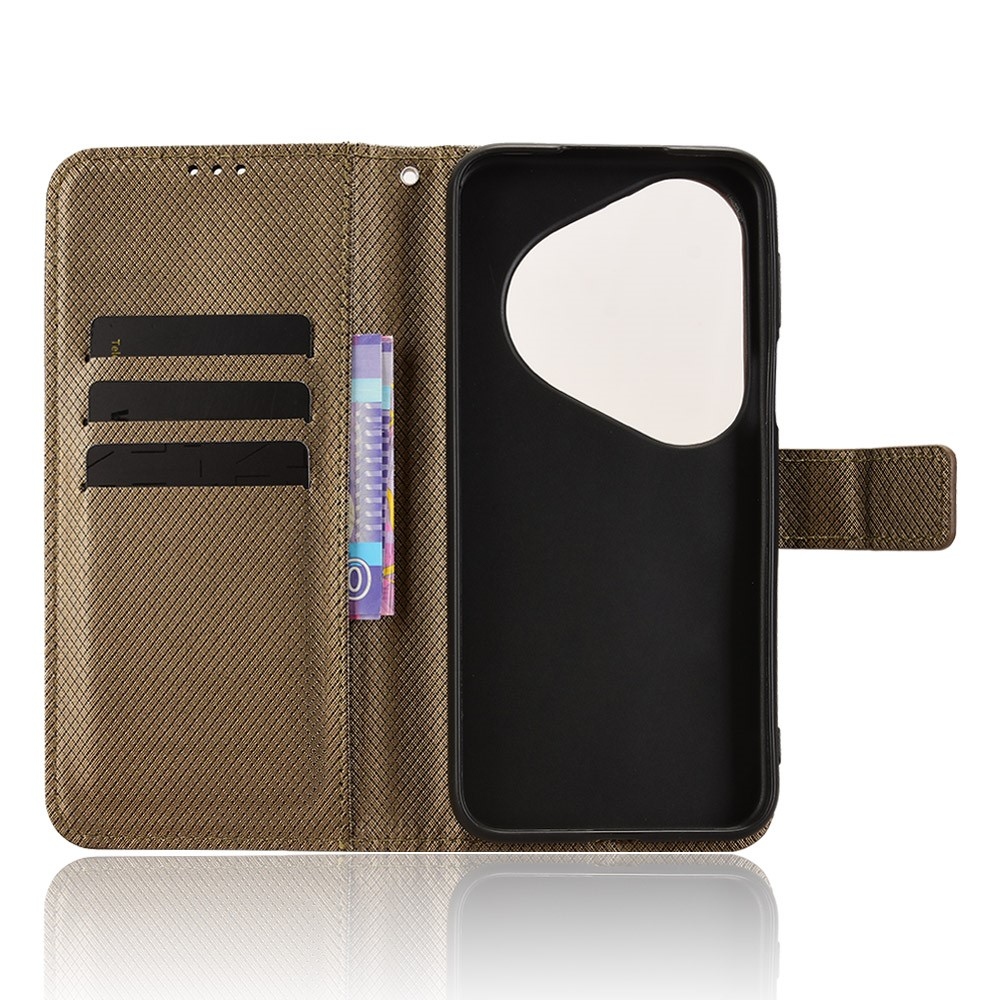 Diamond knižkové puzdro na Huawei Pura 80 Pro - hnedé