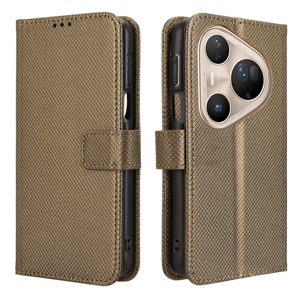 Diamond knižkové puzdro na Huawei Pura 80 Pro - hnedé