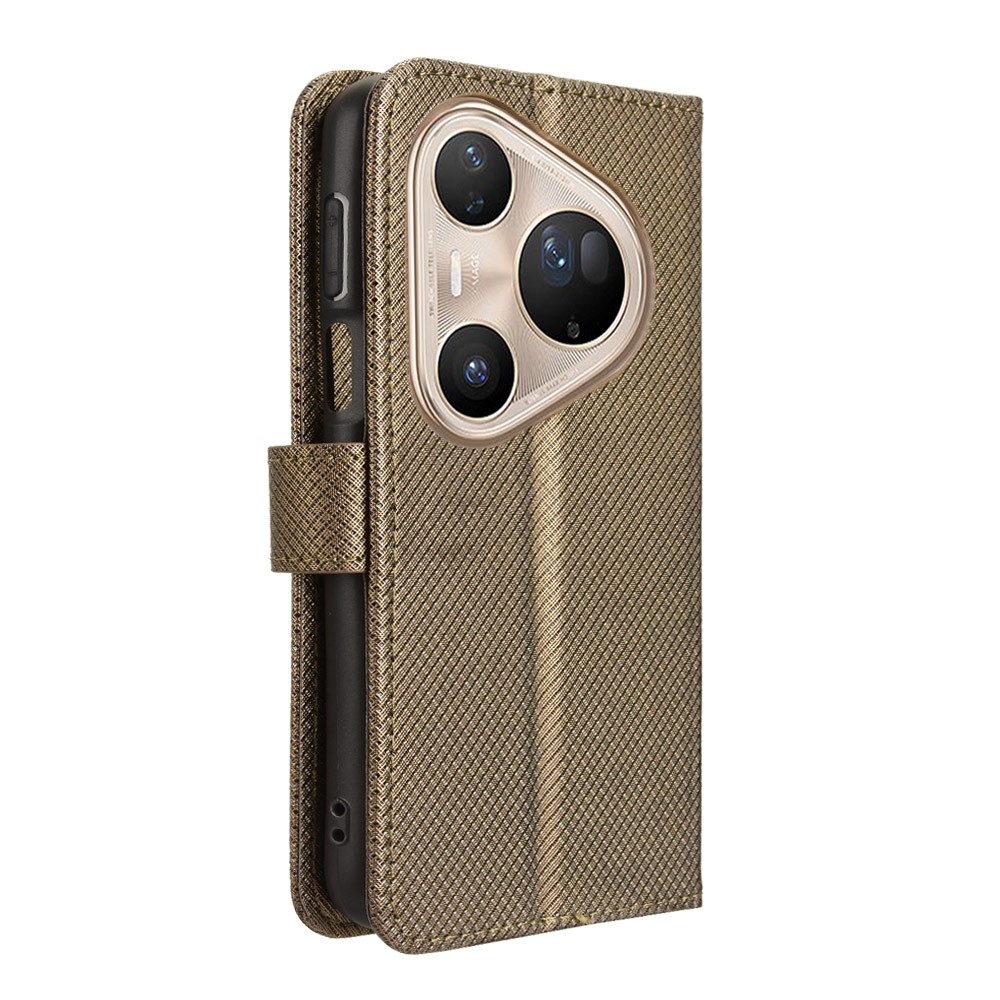 Diamond knižkové puzdro na Huawei Pura 80 Pro - hnedé