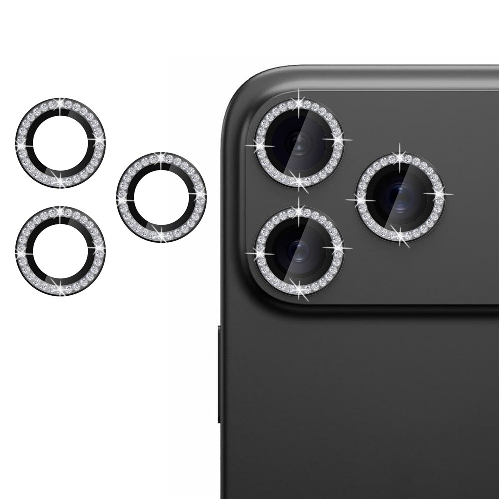 Diamond sklo šošovky fotoaparátu na iPhone 17 Pro Max (samostatné sklá) - čierne