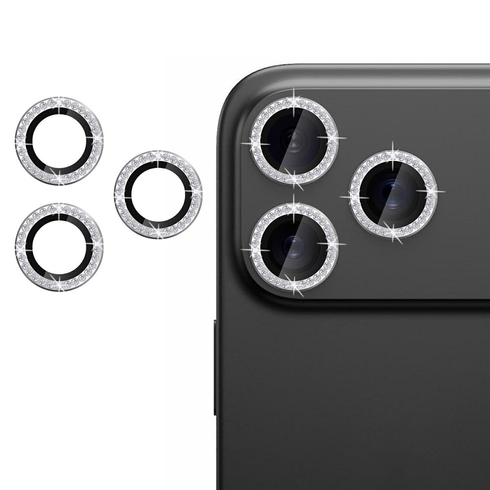 Diamond sklo šošovky fotoaparátu na iPhone 17 Pro Max (samostatné sklá) - strieborné