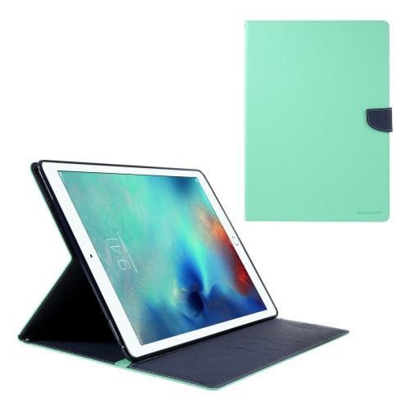 Diary PU kožené puzdro na iPad Pro 12.9 - cyan