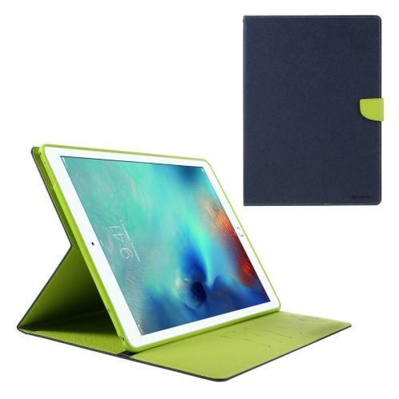 Diary PU kožené puzdro na iPad Pro 12.9 - tmavomodré