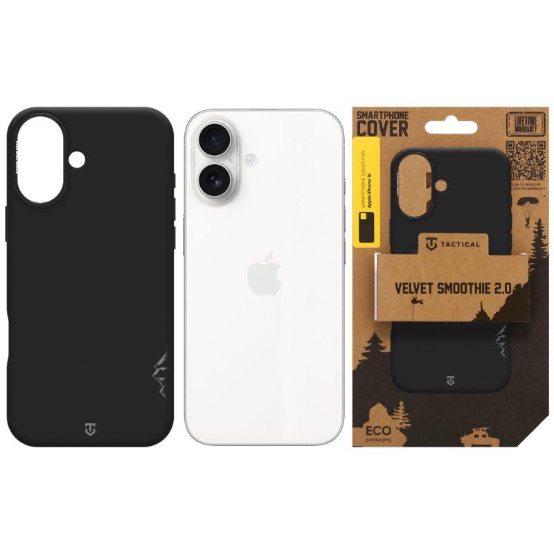 Tactical MagForce Velvet Smoothie 2.0 – puzdro pre Apple iPhone 16 v farbe Asphalt