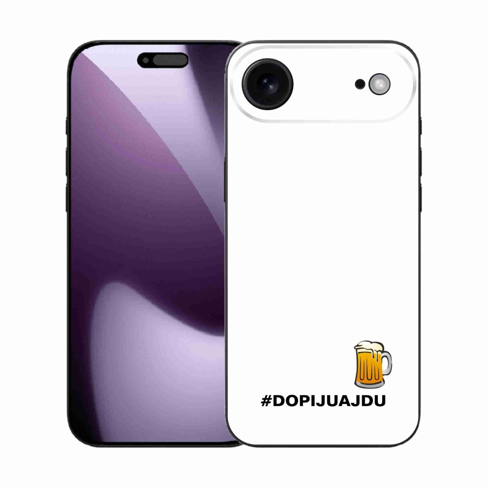Gélový kryt mmCase na iPhone 17 Air - pivný motív 1 biele pozadie