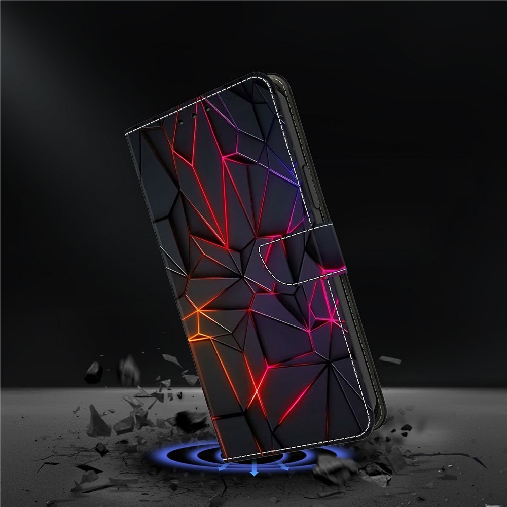 Distinct knižkové puzdro na Xiaomi Poco M8 5G/Redmi Note 15 5G/Note 15 4G - neónové praskliny