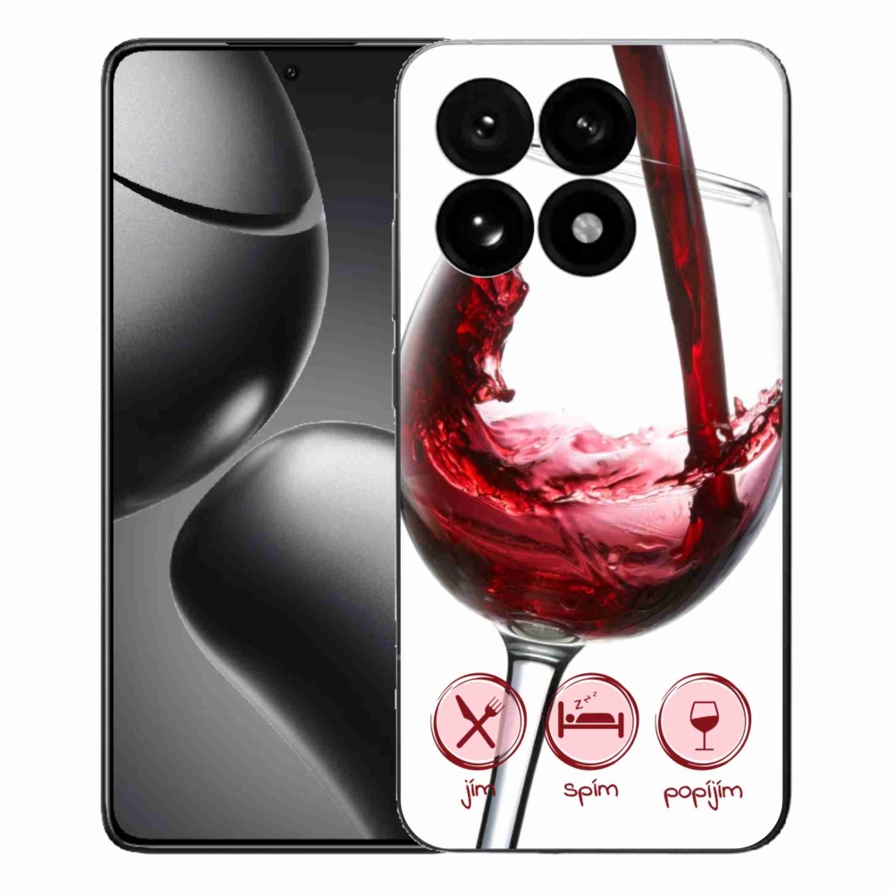 Gélový kryt mmCase na Xiaomi 15T - pohár vína červené