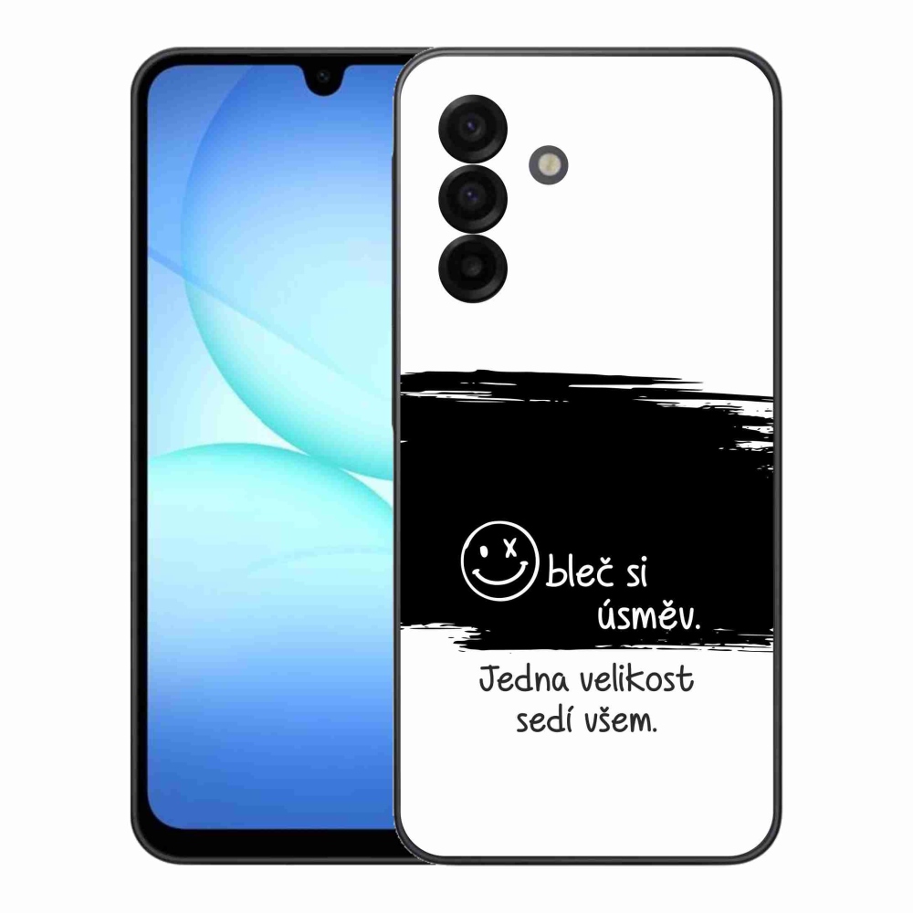 Gélový kryt mmCase na Samsung Galaxy A17 4G/5G - vtipný text 8 čiernobiele pozadie