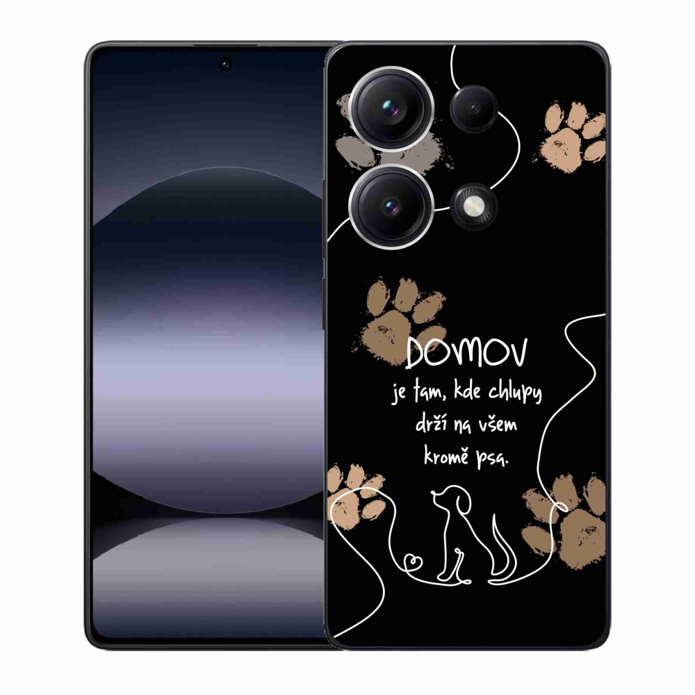 Gélový kryt mmCase na Xiaomi Redmi Note 14S - psí motív čierne pozadie