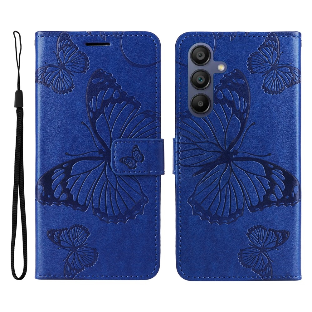 Big Butterfly knižkové púzdro na Samsung Galaxy A16 4G/5G - modré