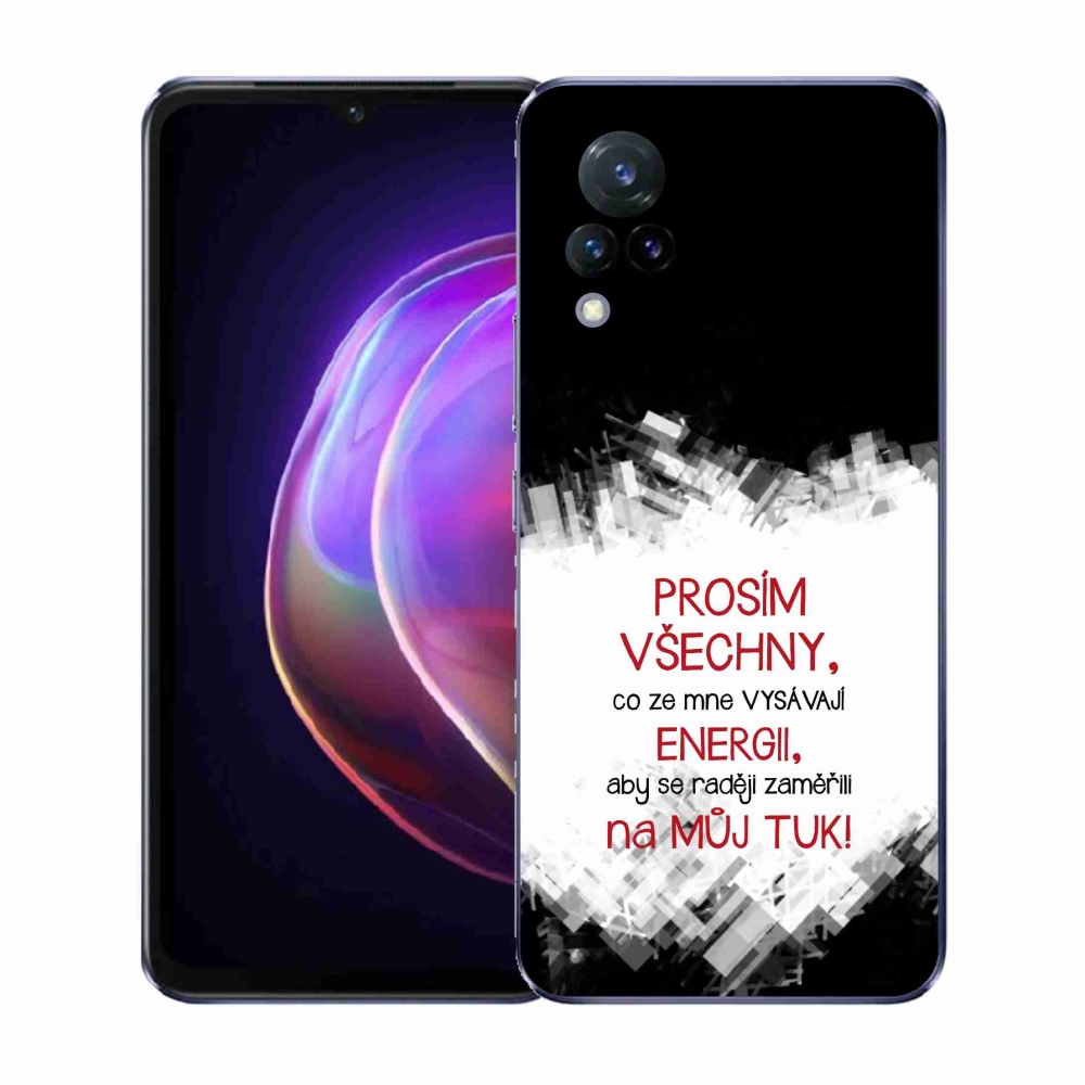 Gélový kryt mmCase na Vivo V21 4G/5G - vtipný text 1 červený