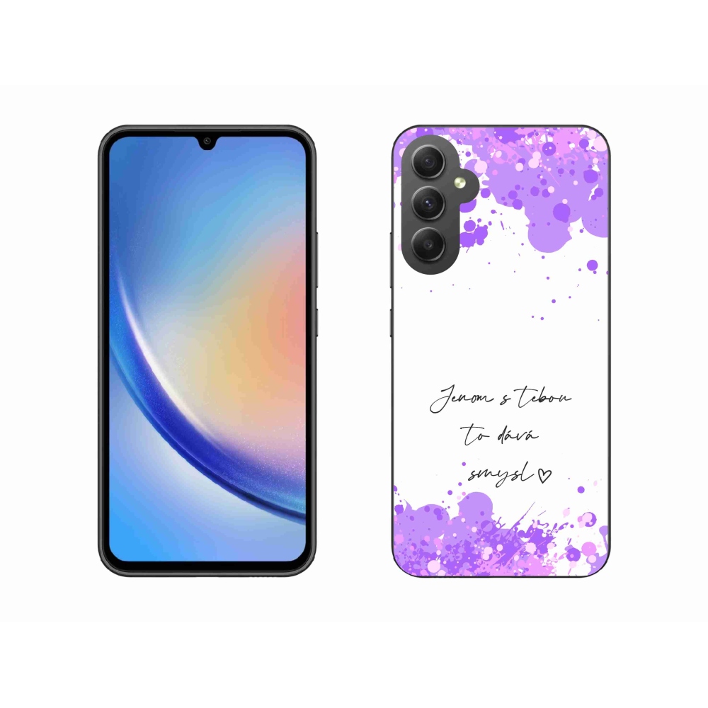 Gélový kryt mmCase na Samsung Galaxy A34 5G - zamilovaný text biele pozadie