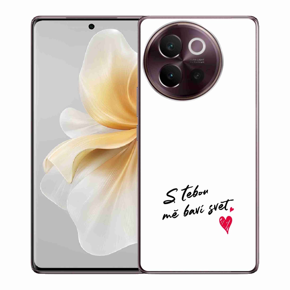 Gélový kryt mmCase na Vivo V40 Lite 5G - zamilovaný text 1 biele pozadie