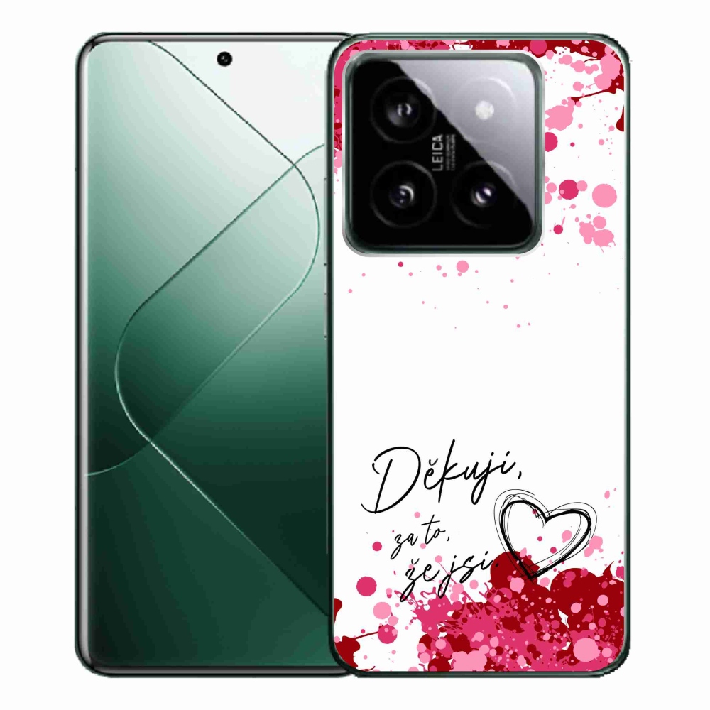 Gélový kryt mmCase na Xiaomi 14 Pro - zamilovaný text 2 biele pozadie