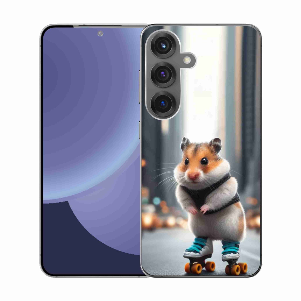 Gélový kryt mmCase na Samsung Galaxy S25 - škrečok na korčuliach