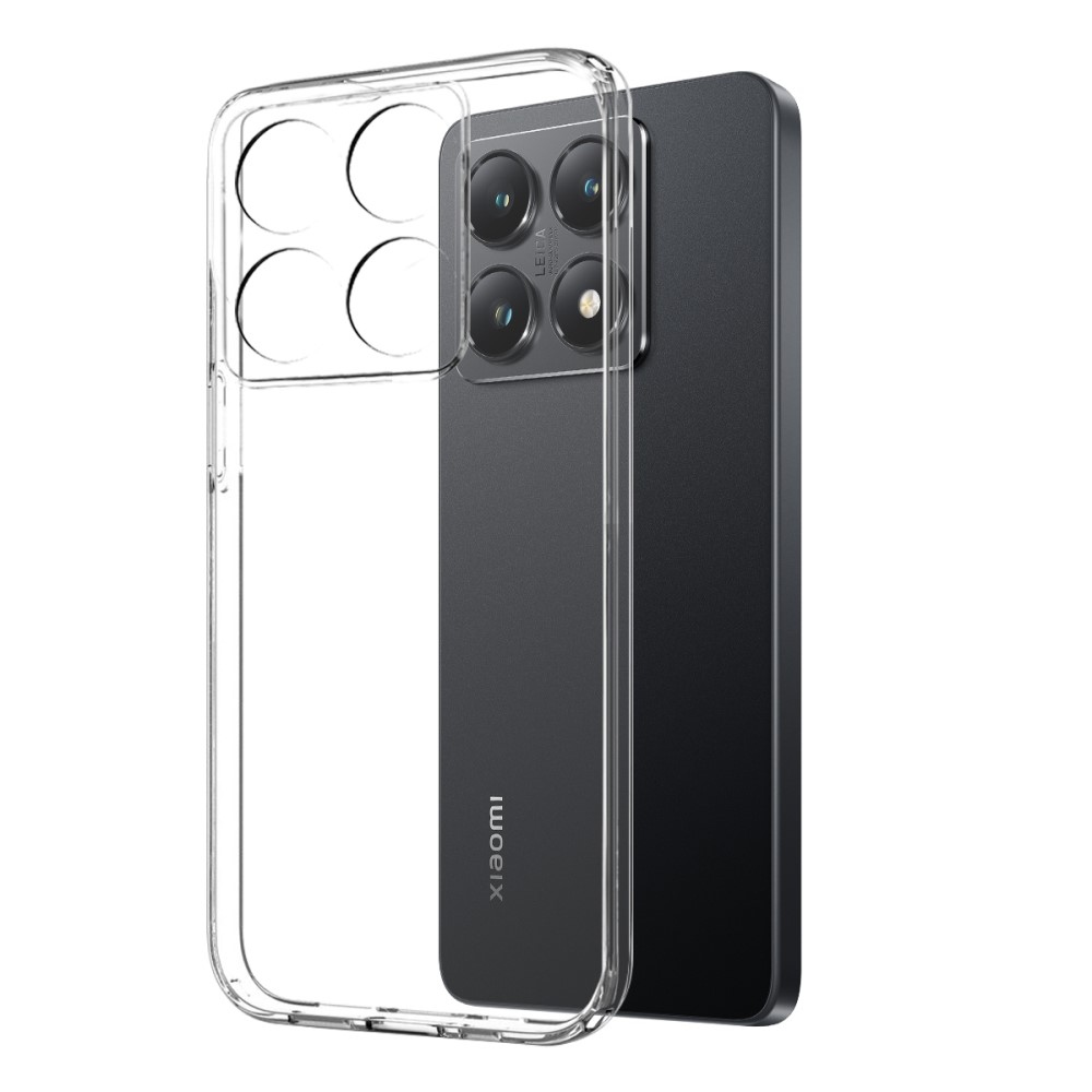NORTHJO priehľadný gélový obal + tvrdené sklo na Xiaomi 14T - priehľadný