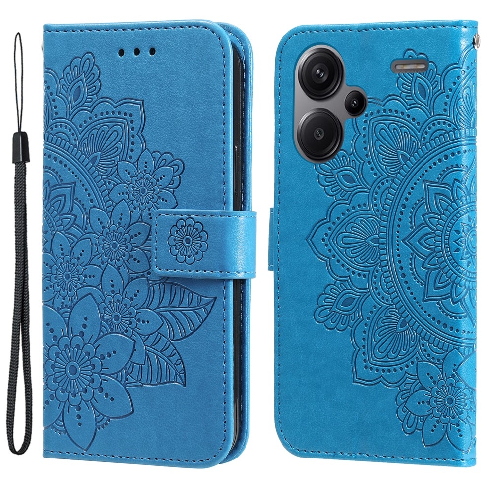 Mandala knižkové púzdro na Xiaomi Redmi Note 13 Pro+ 5G - modré