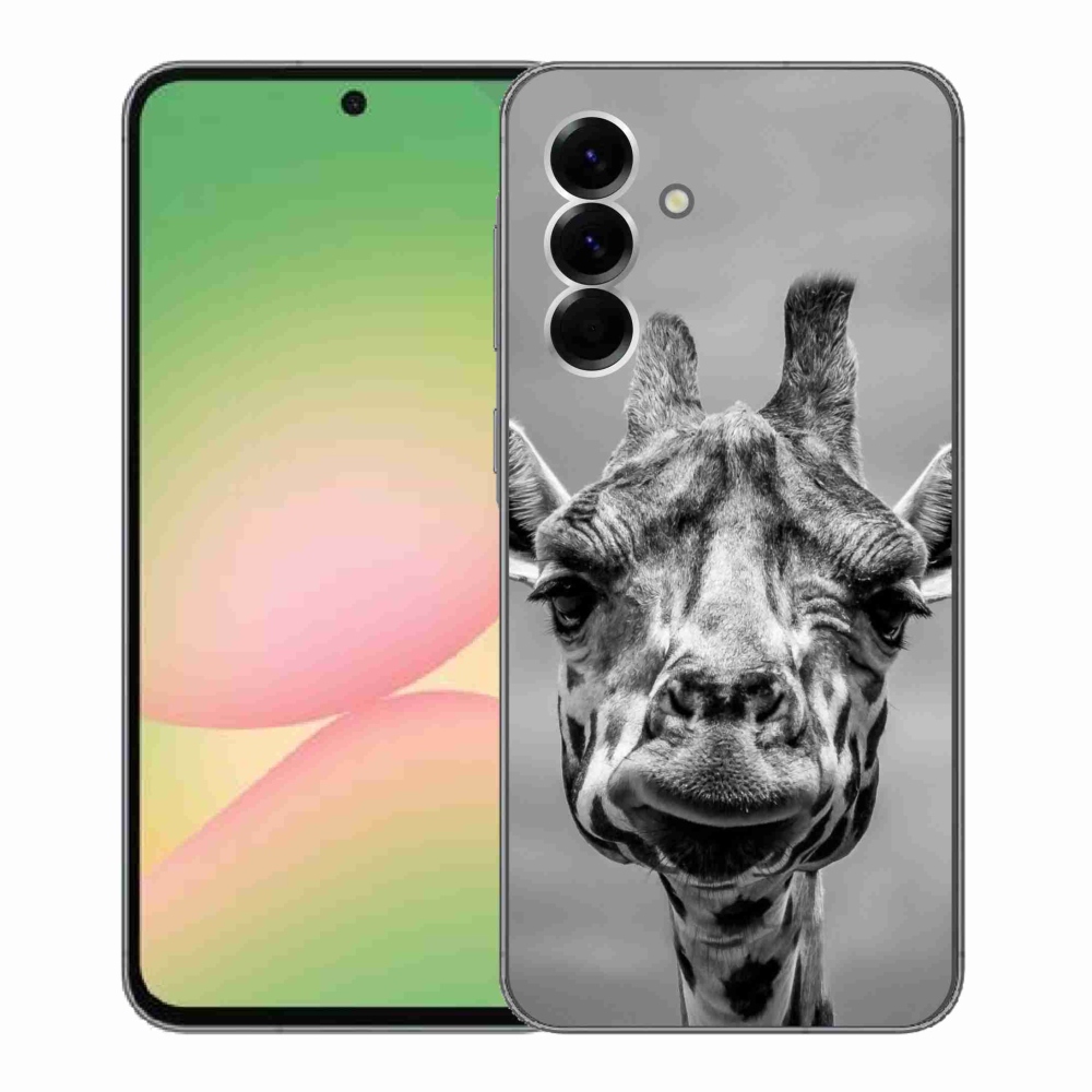 Gélový kryt mmCase na Samsung Galaxy A56 5G - čiernobiela žirafa