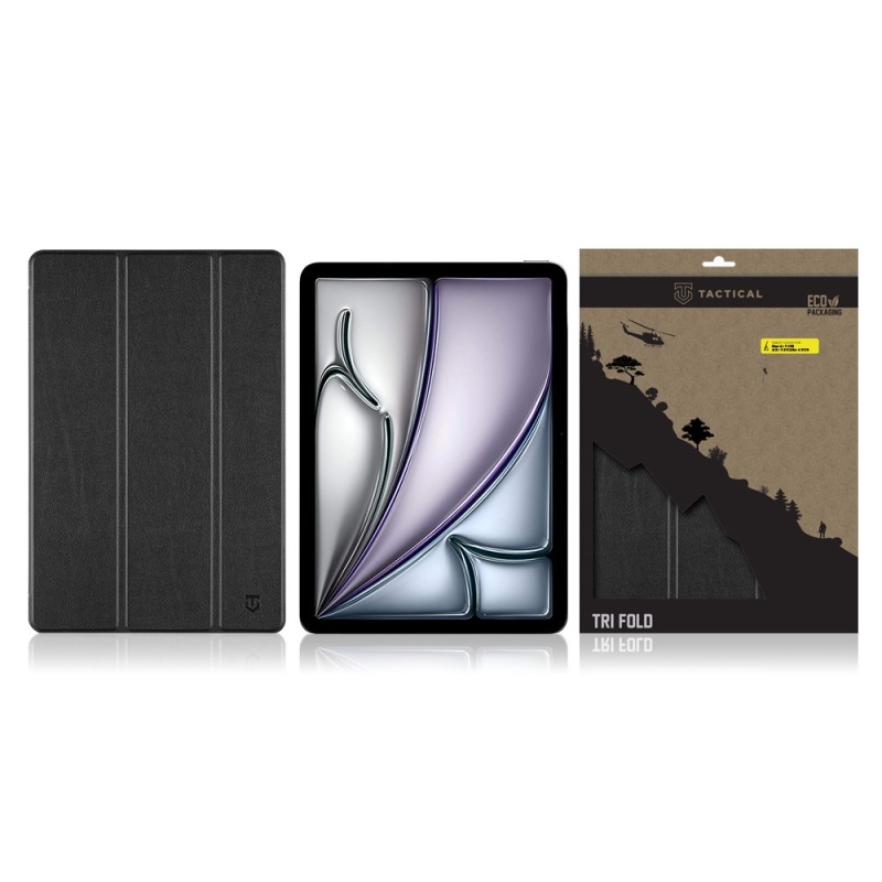 Tactical Book Tri Fold Pouzdro pre iPad Air 11 2024/Air 5 2022/Air 4 2020 Black