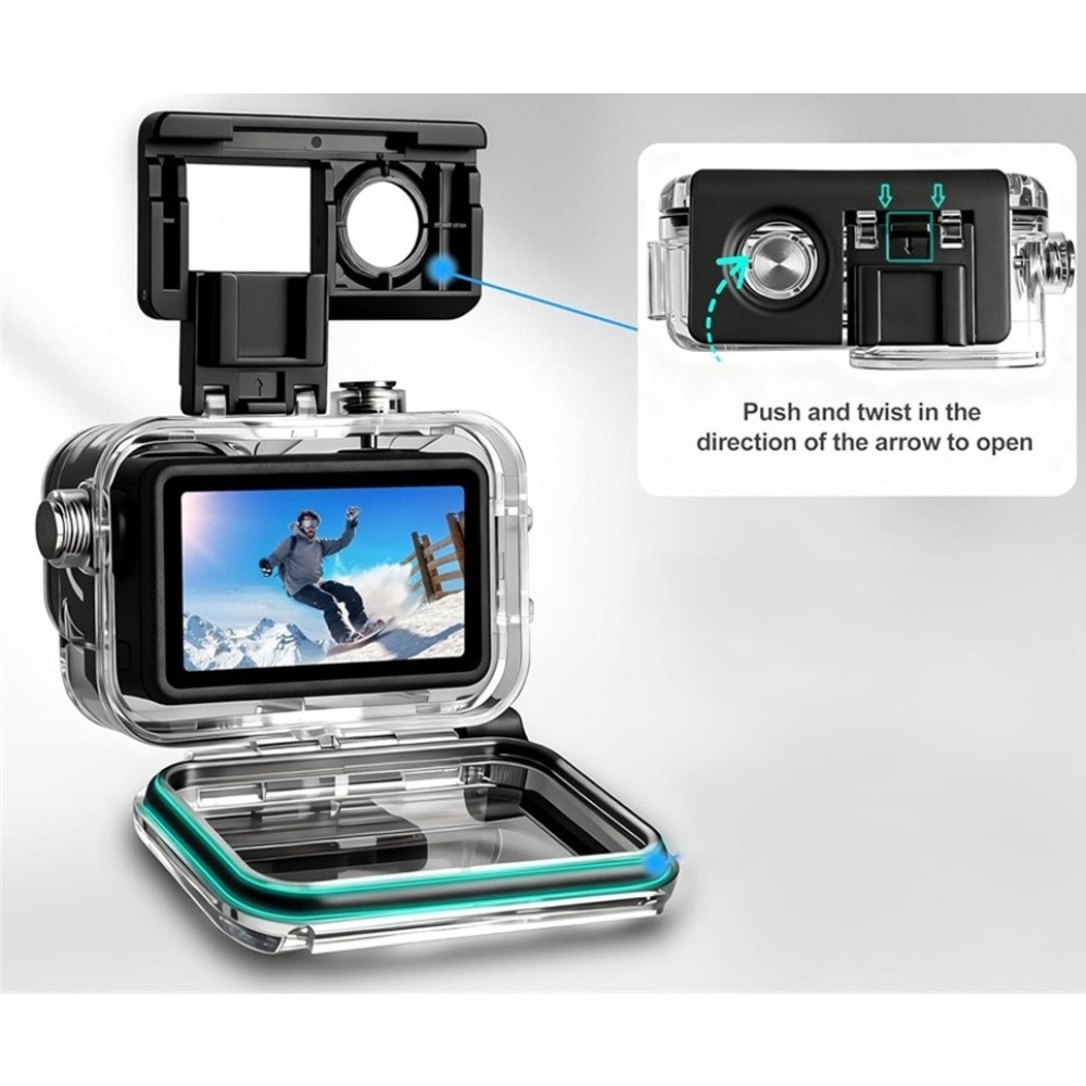 Vodotesné puzdro pre DJI Osmo Action 6 s dvojitým držiakom Cold Shoe