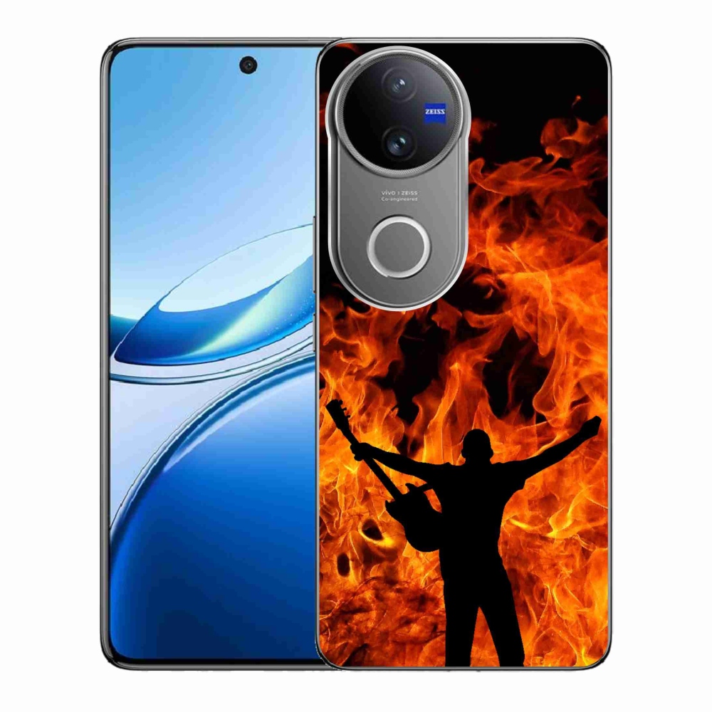 Gélový kryt mmCase na Vivo V50 5G - muzikant a oheň