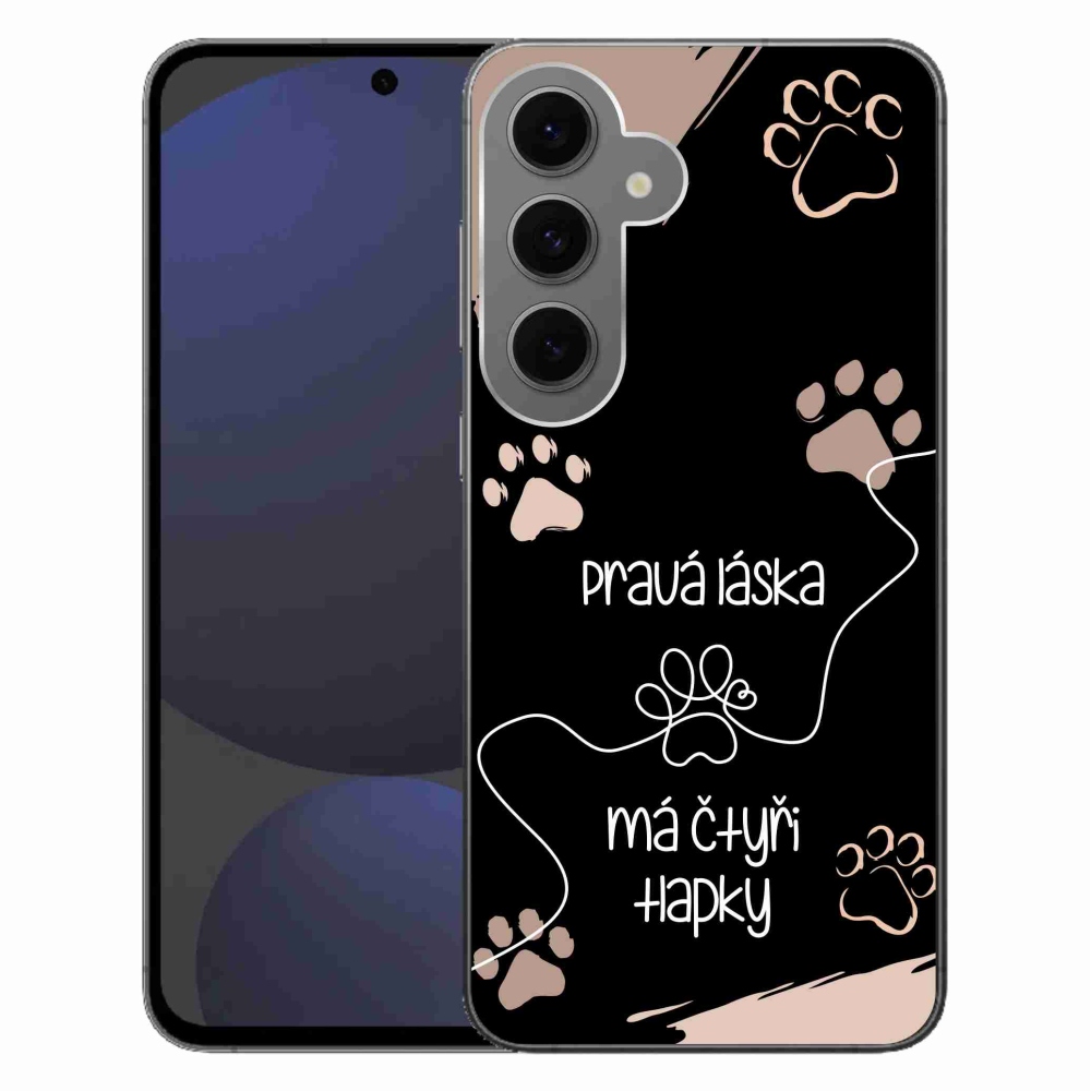 Gélový kryt mmCase na Samsung Galaxy S24 FE - psí motív 1 čierne pozadie