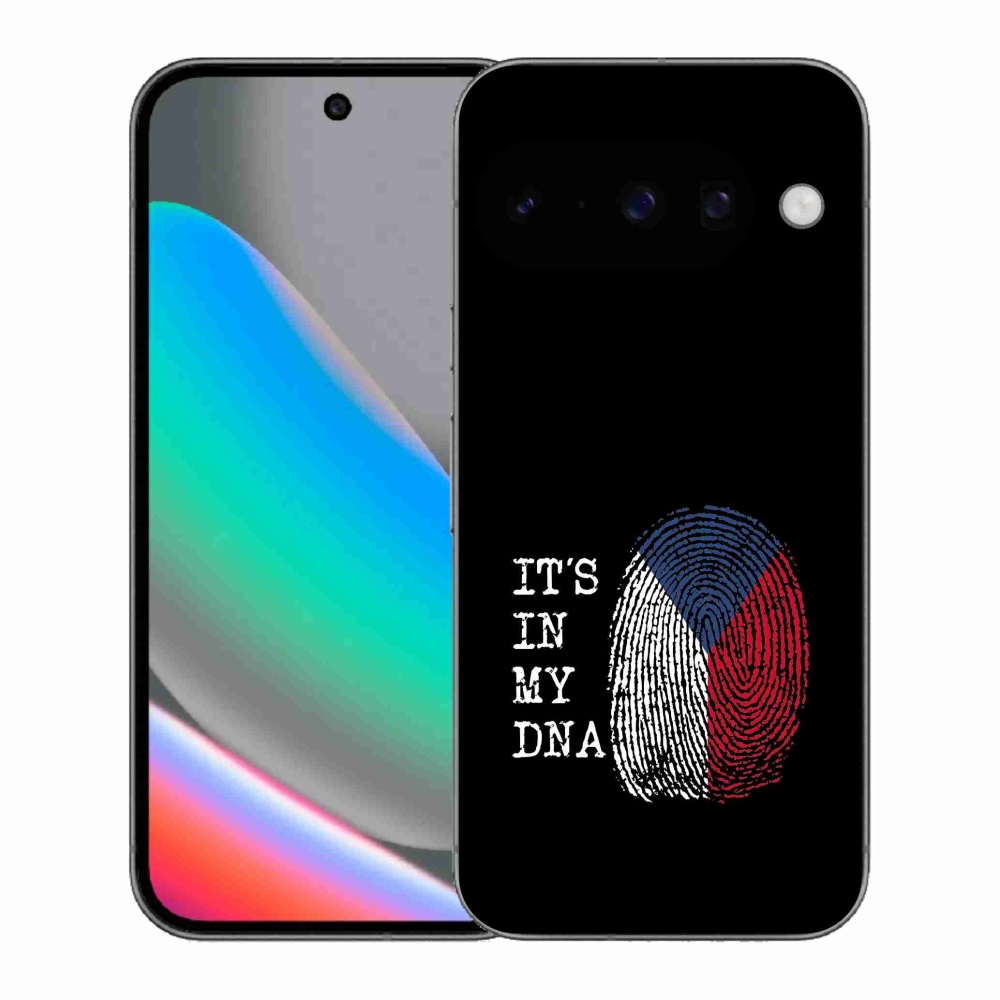 Gélový kryt mmCase na Google Pixel 10 - vlajka odtlačok prsta čierne pozadie
