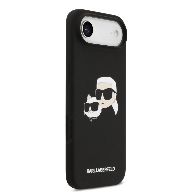 Karl Lagerfeld Liquid Silicone Double Heads MagSafe zadný kryt pre iPhone 17 Air Black