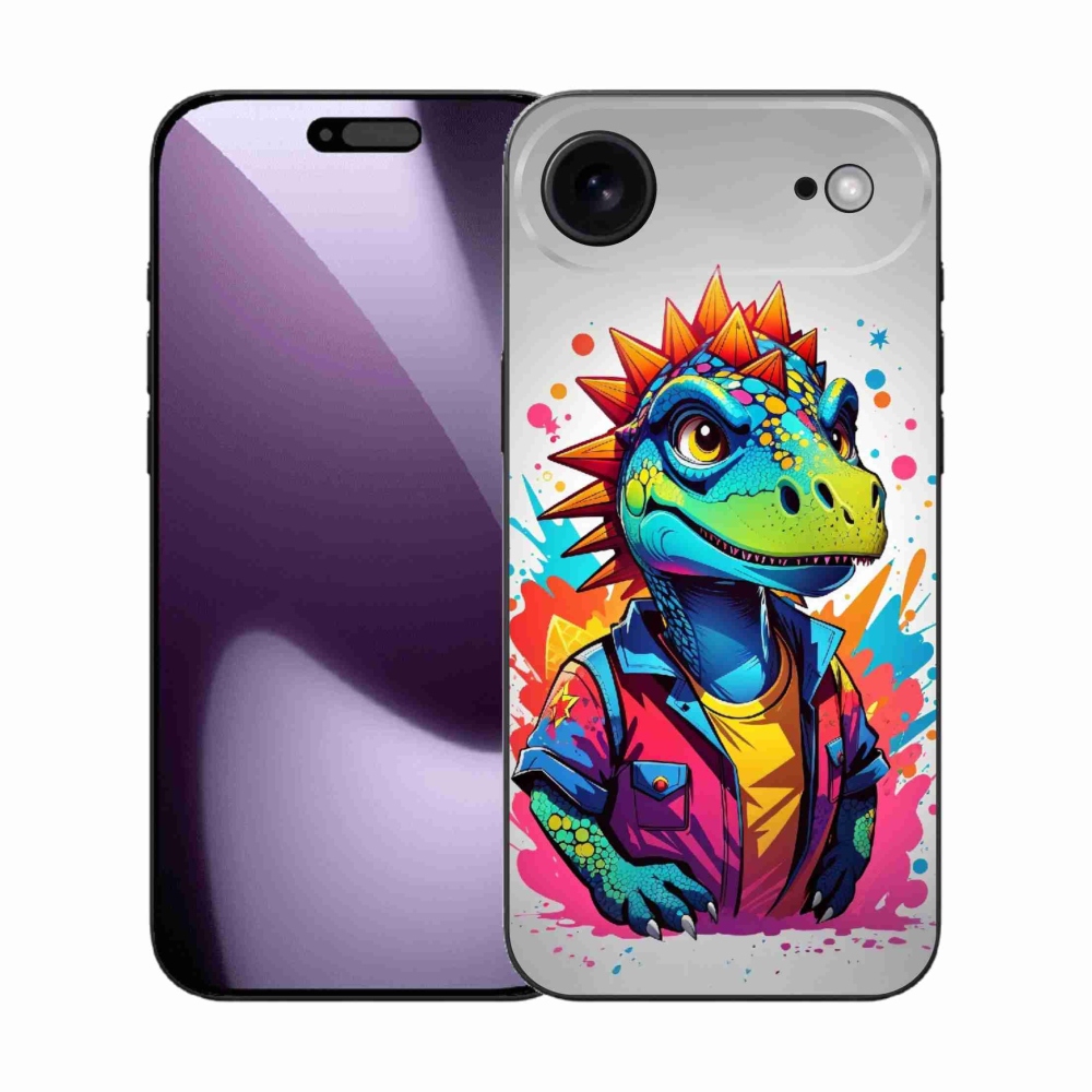 Gélový kryt mmCase na iPhone 17 Air - farebný dinosaurus